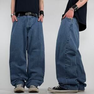 Vintage y2k faded stonewash baggy wide leg archive grunge jeans